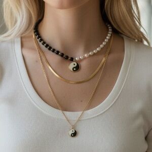 Jennifer & Company Yin Yang Layered Necklace Set (BR888/7)